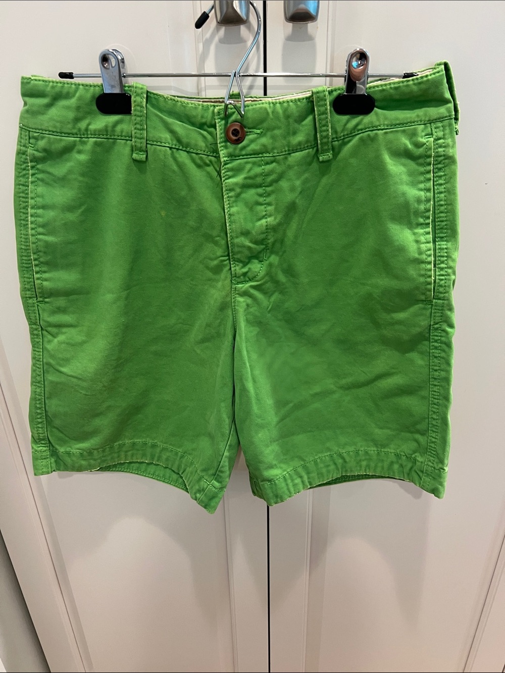 Hollister Lime Green Flat-Front Men's Shorts